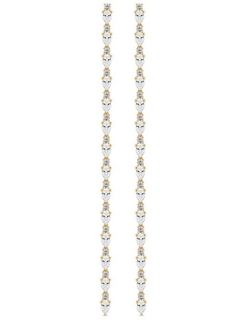 White Diamonds in 18K Gold colour