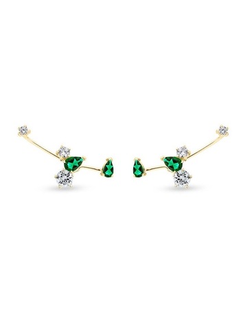 Emerald & White Diamonds in 18K Gold colour