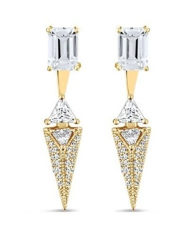 White Diamonds in 18K Gold colour