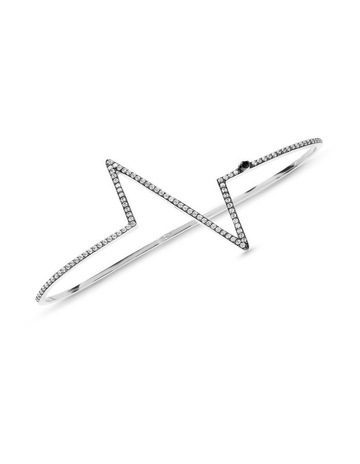 Natural Black Diamond & White Diamonds in Platinum colour