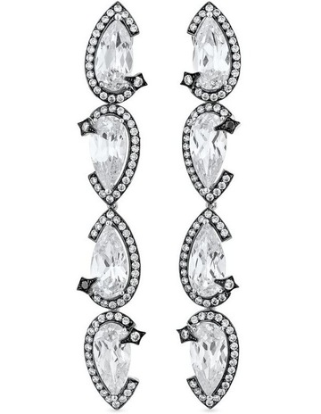 Natural Black Diamond & White Diamonds in Platinum colour