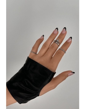 Natural Black Diamond & Labradorite in Platinum colour