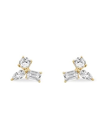 White Diamonds in 18K Gold colour