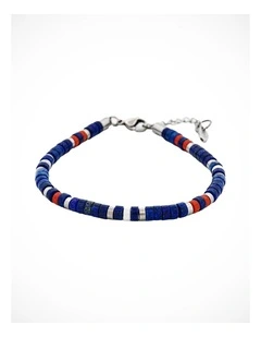 Savage - Multi Coloured Semi-Precious Stone & Stainless Steel Disc Bracelet