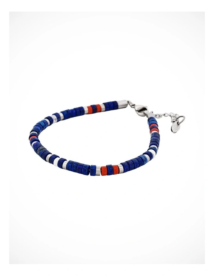 Savage - Multi Coloured Semi-Precious Stone & Stainless Steel Disc Bracelet image 2