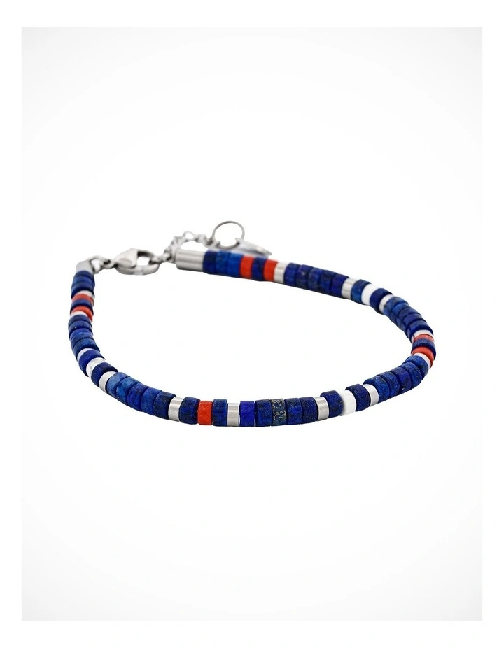 Savage - Multi Coloured Semi-Precious Stone & Stainless Steel Disc Bracelet image 3