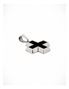 Stainless Steel Black Cross Pendant