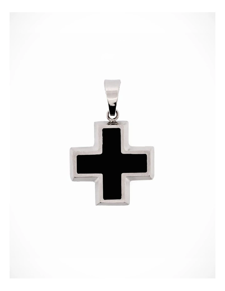 Stainless Steel Black Cross Pendant image 2