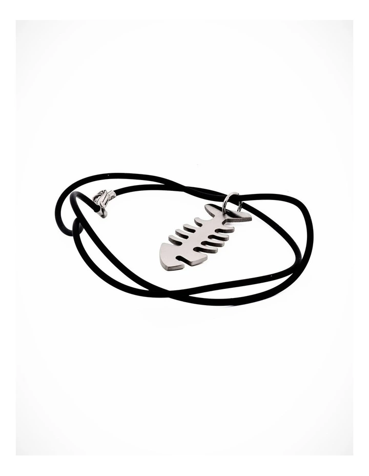 Stainless Steel Fish Pendant on 55cm Rubber Chain image 2