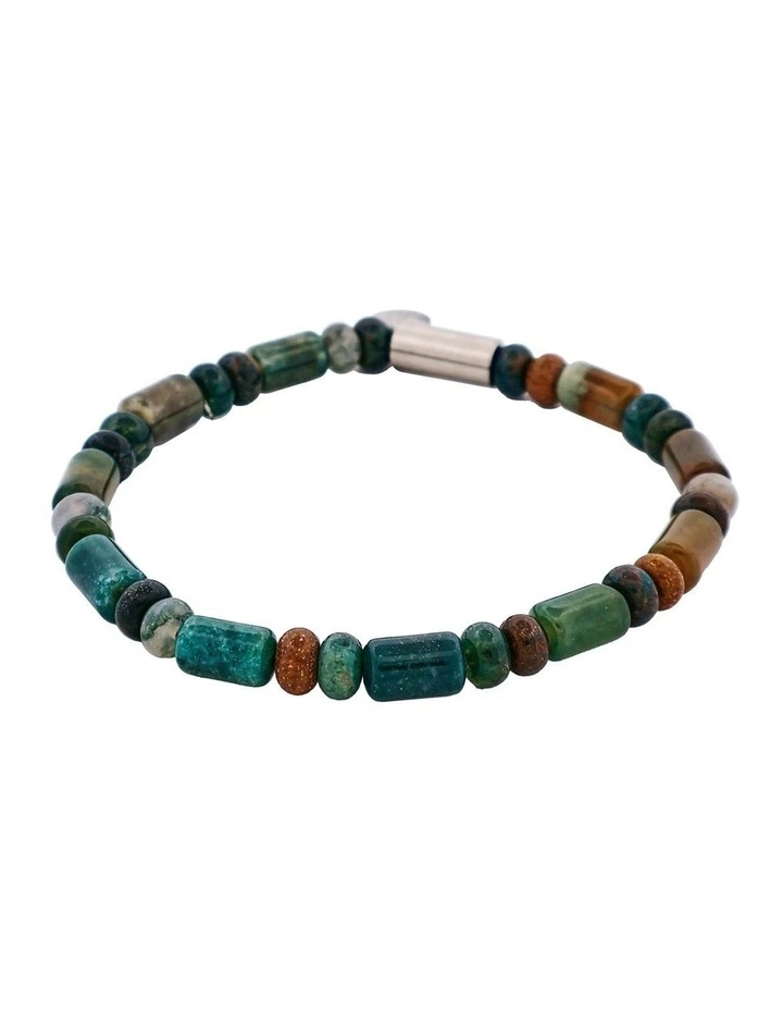 Shiny Indian Onyx & Stainless Steel Beaded Bracelet image 4