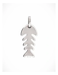 Polished Stainless Steel Fishbone Pendant