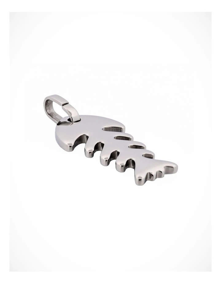Polished Stainless Steel Fishbone Pendant image 2