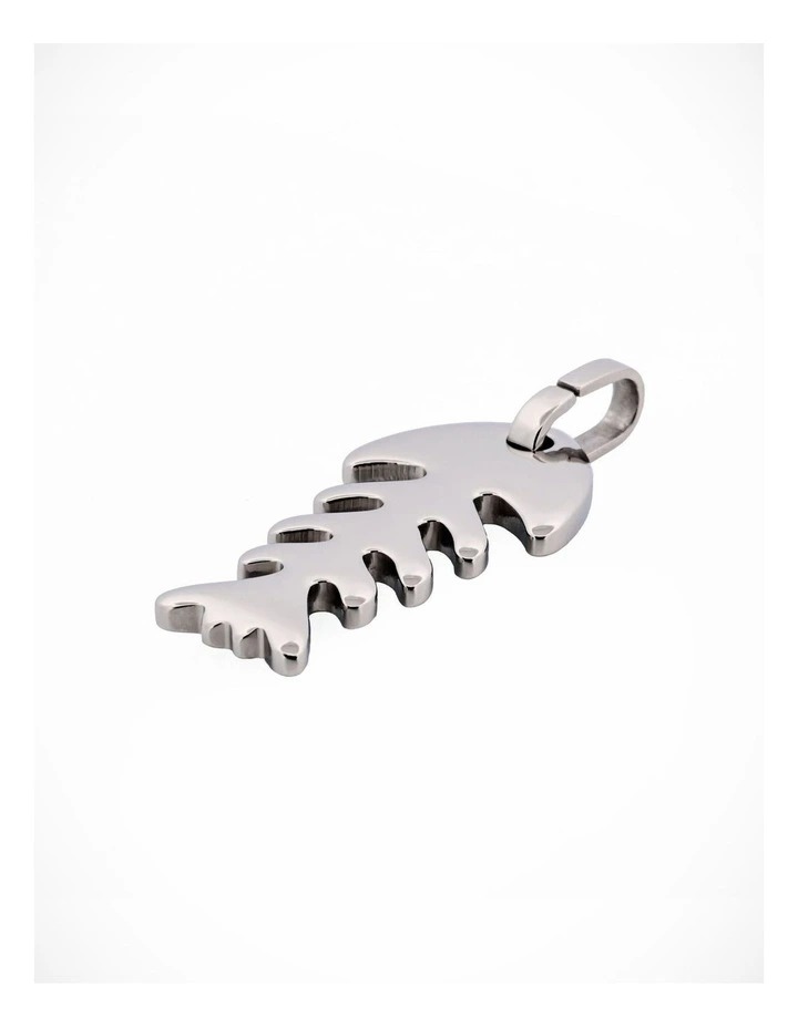 Polished Stainless Steel Fishbone Pendant image 3
