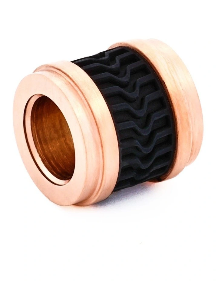 Ion Plated Rose Gold Black Rubber Bead image 2