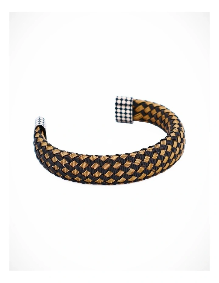 Stainless Steel Black/Gold Weave Cuff image 3