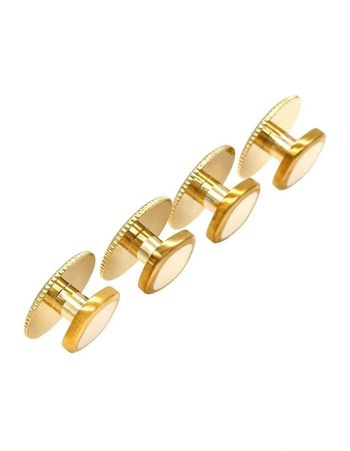 Square gold with MOP & screw back stud (pack of 4) image 2
