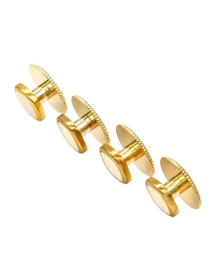 Square gold with MOP & screw back stud (pack of 4) image 3