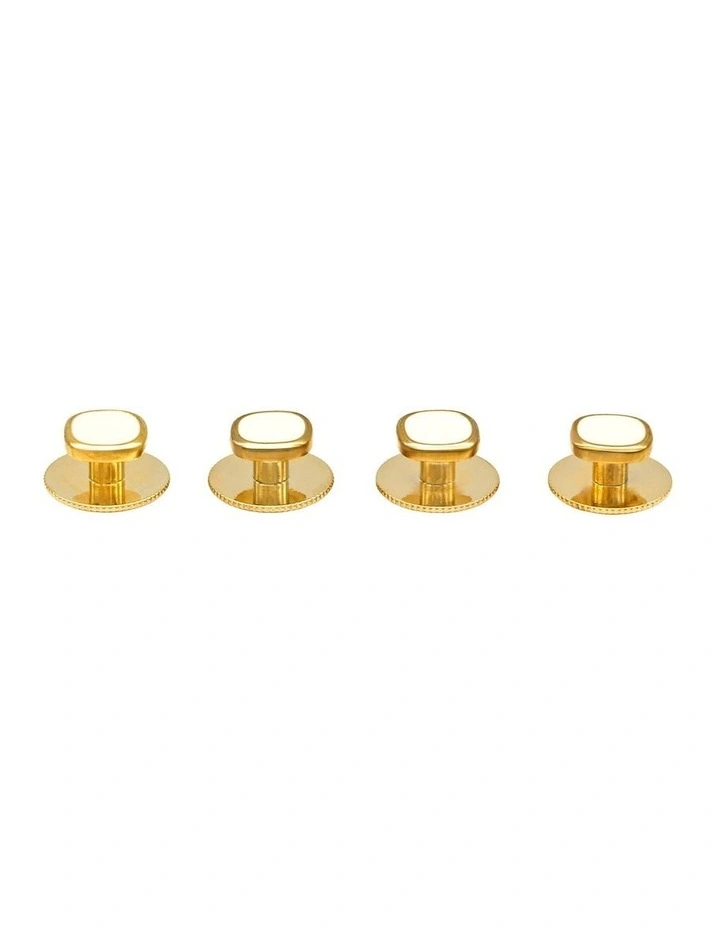 Square gold with MOP & screw back stud (pack of 4) image 4