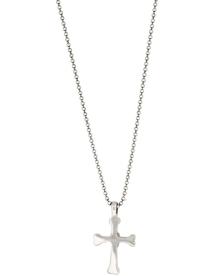 Stainless Steel Cross & Skull Pendant-55cm Ball Chain image 2