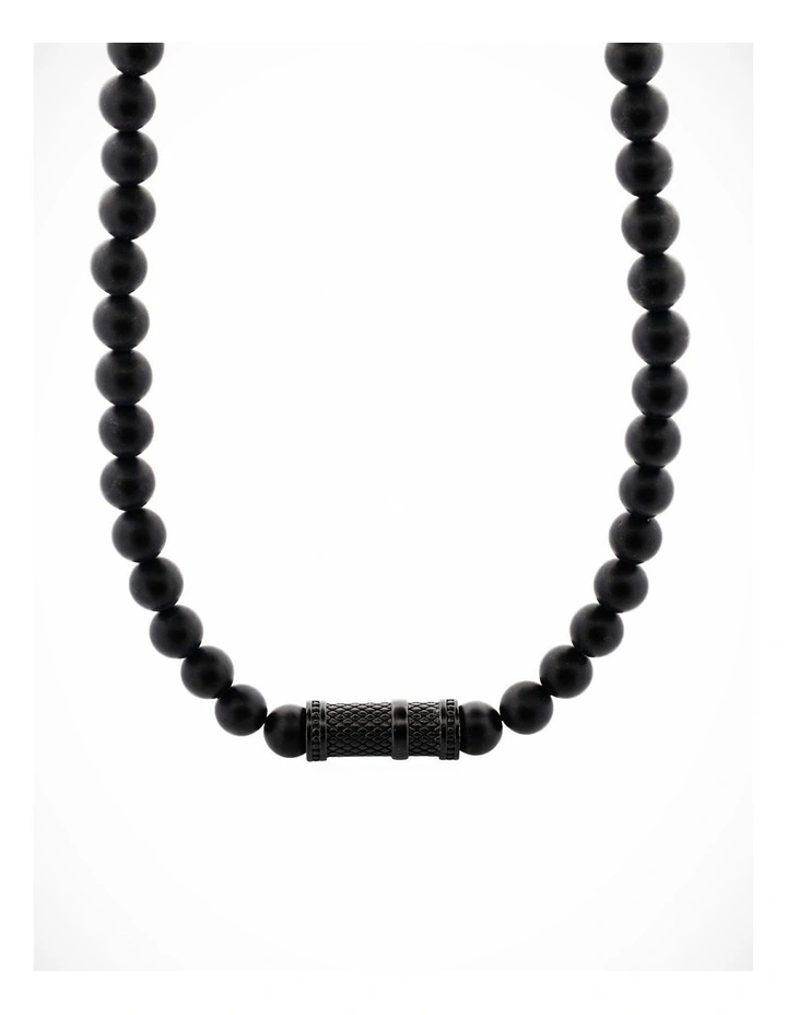 Agate Stone & Ion Plated Black Stainless Steel Pendant image 2