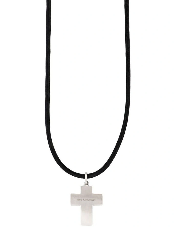 Stainless Steel Large Fibreglass Cross on Rubber Chain image 2