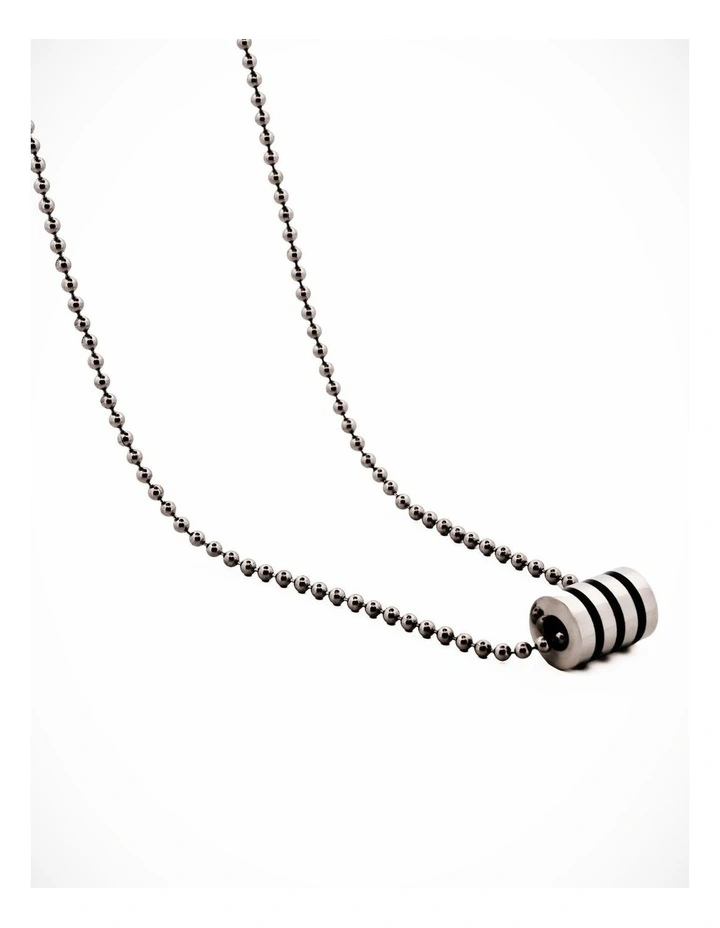 Stainless Steel Pendant - Round Black Enamel without Chain image 1