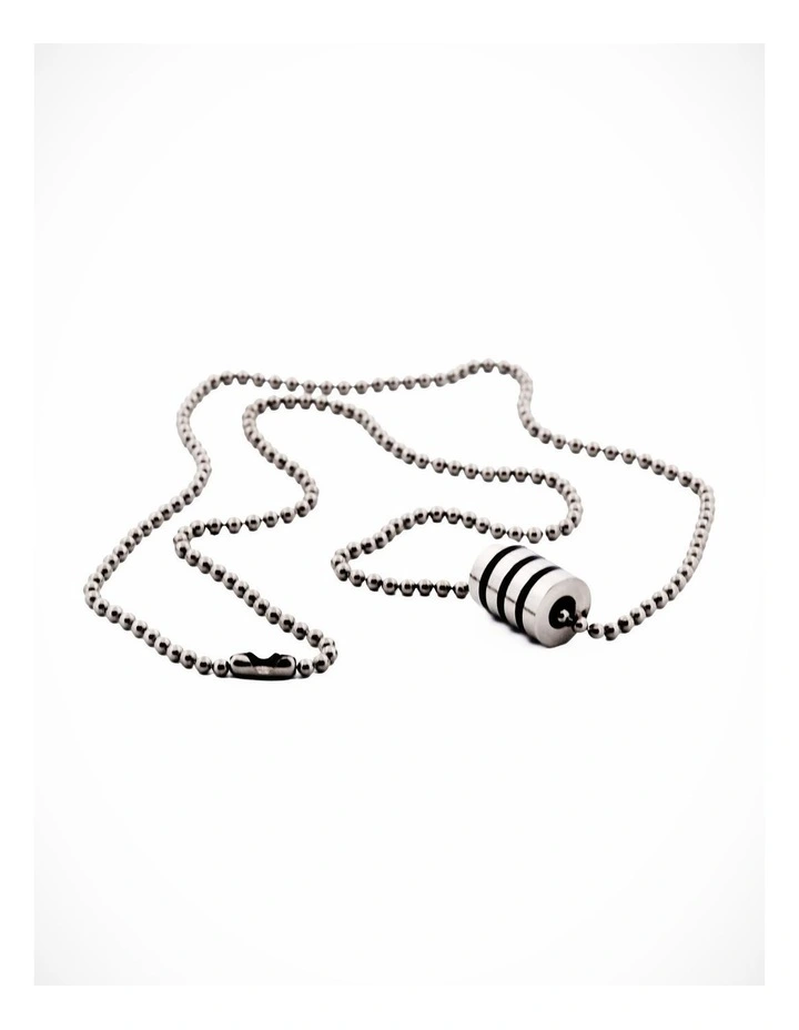 Stainless Steel Pendant - Round Black Enamel without Chain image 2