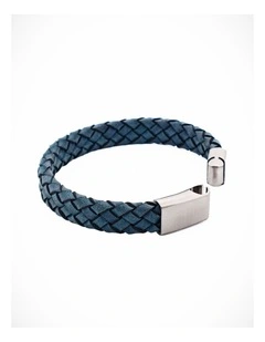 Blue Leather Bracelet