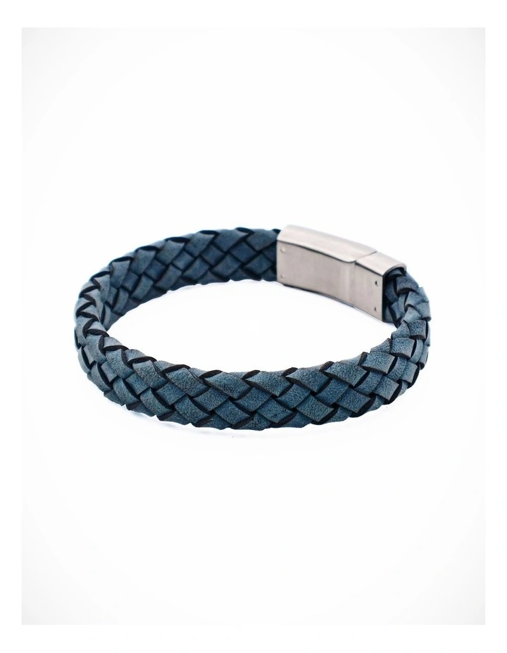 Blue Leather Bracelet image 2
