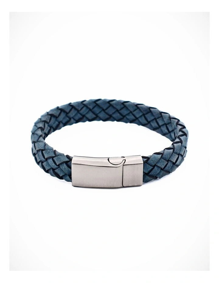 Blue Leather Bracelet image 3