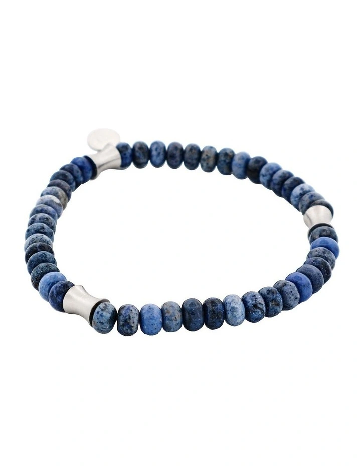 6mm Dumortierite Stone Beaded Stainless Steel Bracelet image 2