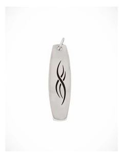 Stainless Steel Surfboard Shaped Etched Pendant