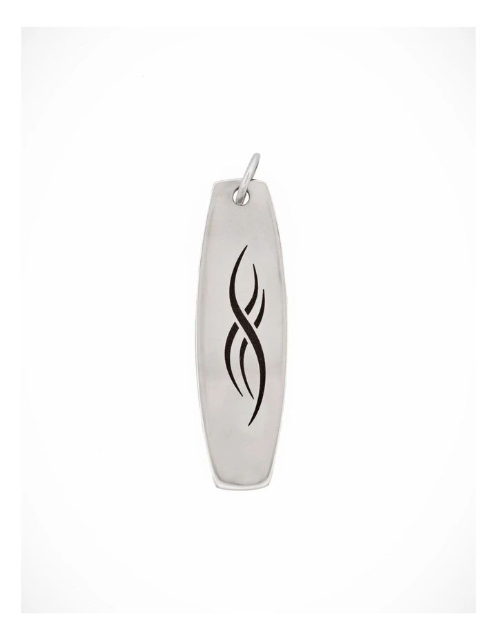 Stainless Steel Surfboard Shaped Etched Pendant image 1
