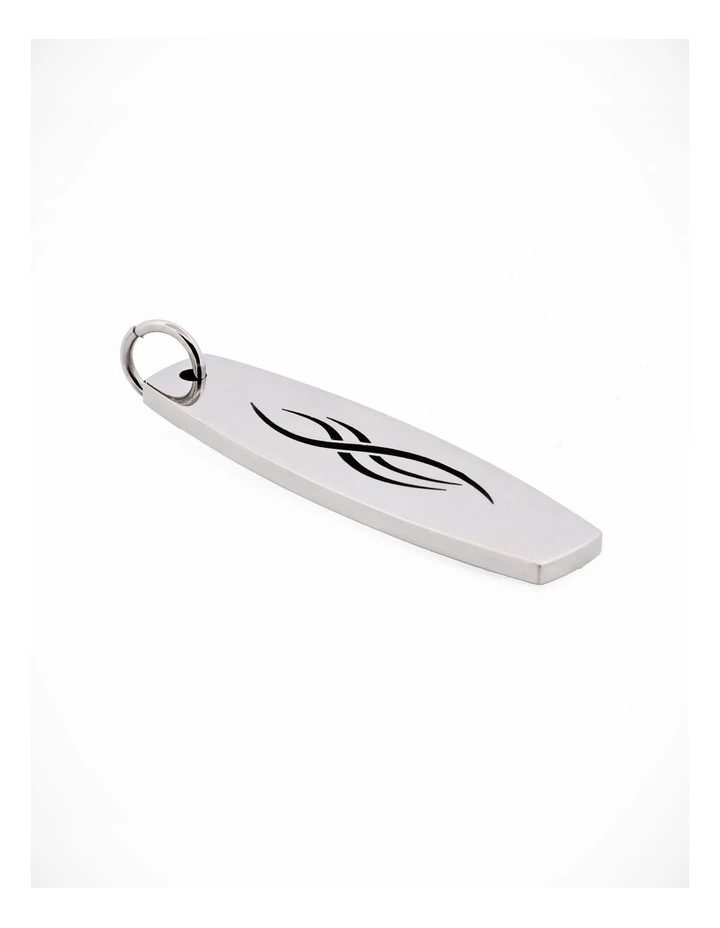 Stainless Steel Surfboard Shaped Etched Pendant image 2