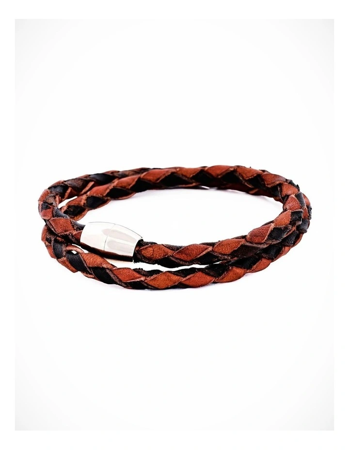 Black Brown Leather Bracelet image 3