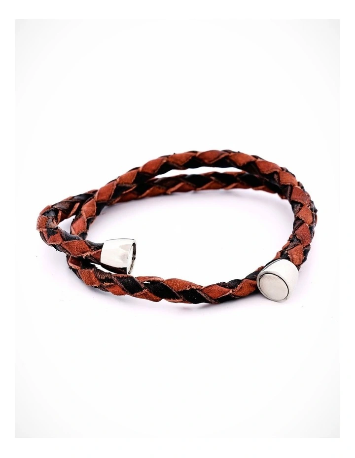 Black Brown Leather Bracelet image 4
