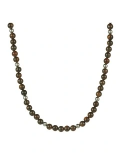 Copper Stone Bead Stainless Steel Neck Chain