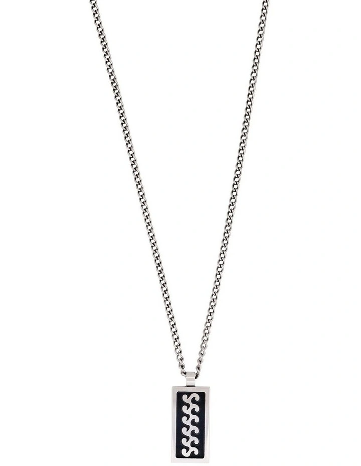 Stainless Steel Black Enamel Pendant image 1