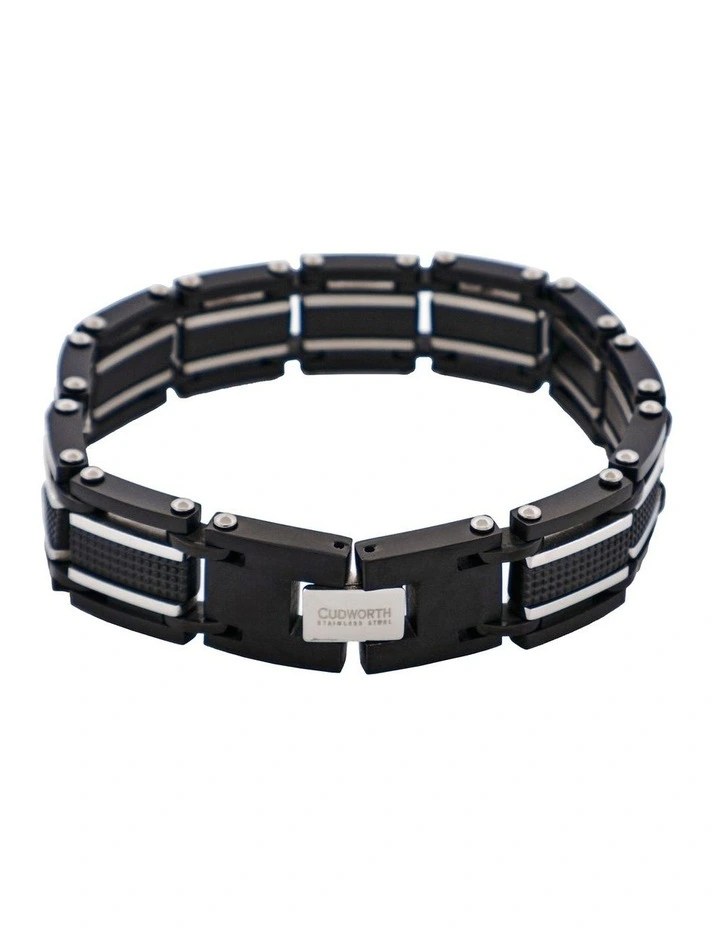 Stainless Steel & Ion Plated Black Link Bracelet image 1