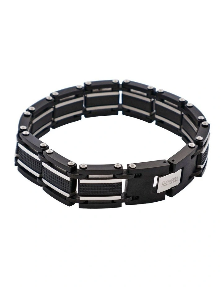 Stainless Steel & Ion Plated Black Link Bracelet image 2