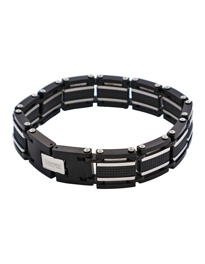 Stainless Steel & Ion Plated Black Link Bracelet image 3