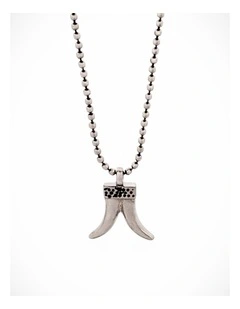 Silver Plated Tusk Pendant & 50cm Ball Chain