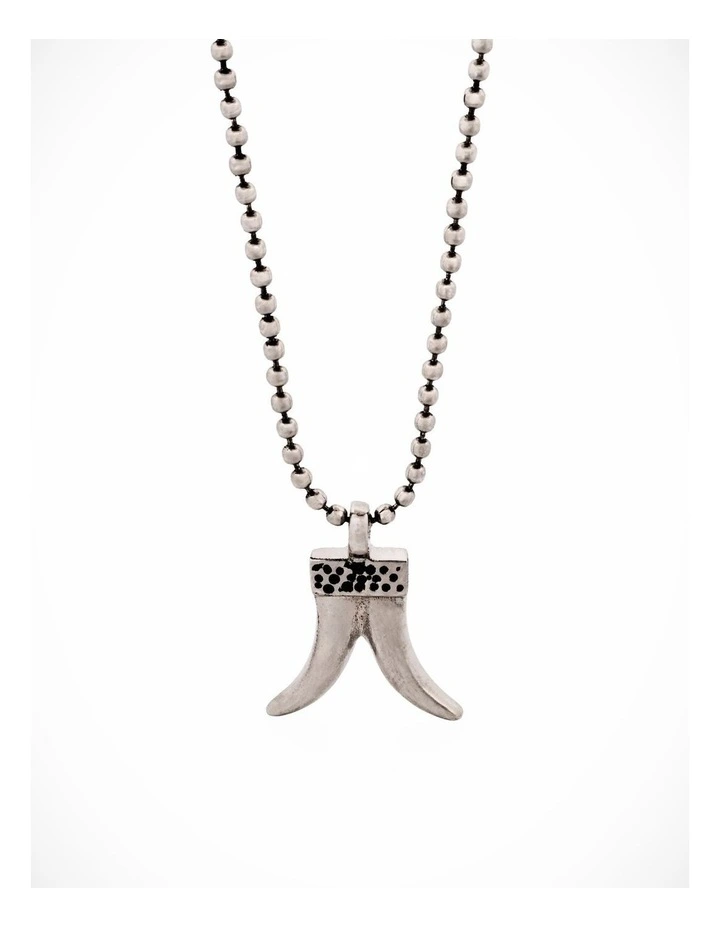 Silver Plated Tusk Pendant & 50cm Ball Chain image 1