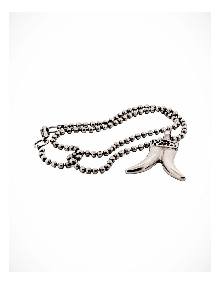 Silver Plated Tusk Pendant & 50cm Ball Chain image 2