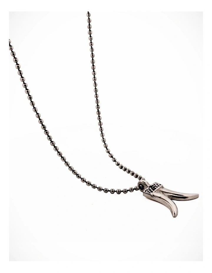 Silver Plated Tusk Pendant & 50cm Ball Chain image 3