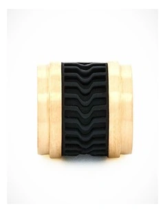 Ion Plated Gold Black Rubber Bead