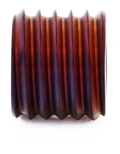 Ion Plated Purple Ribbed Bead
