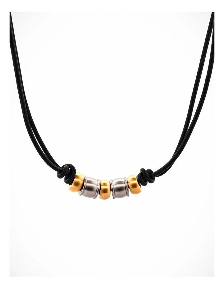 Stainless Steel &Ion Plated Gold Bead Pendant image 1