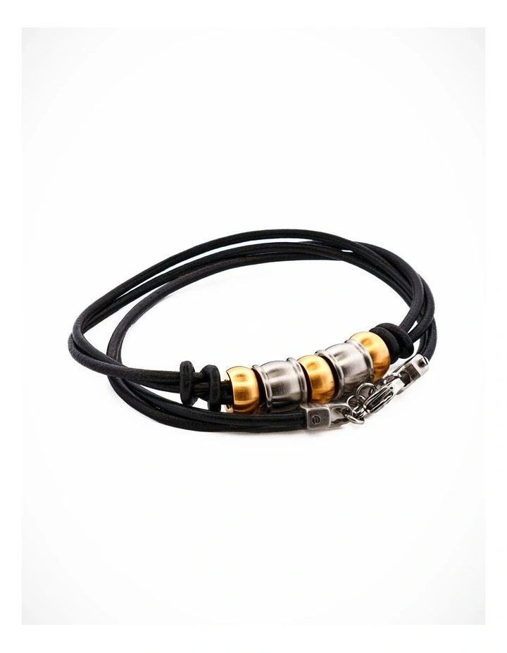 Stainless Steel &Ion Plated Gold Bead Pendant image 2