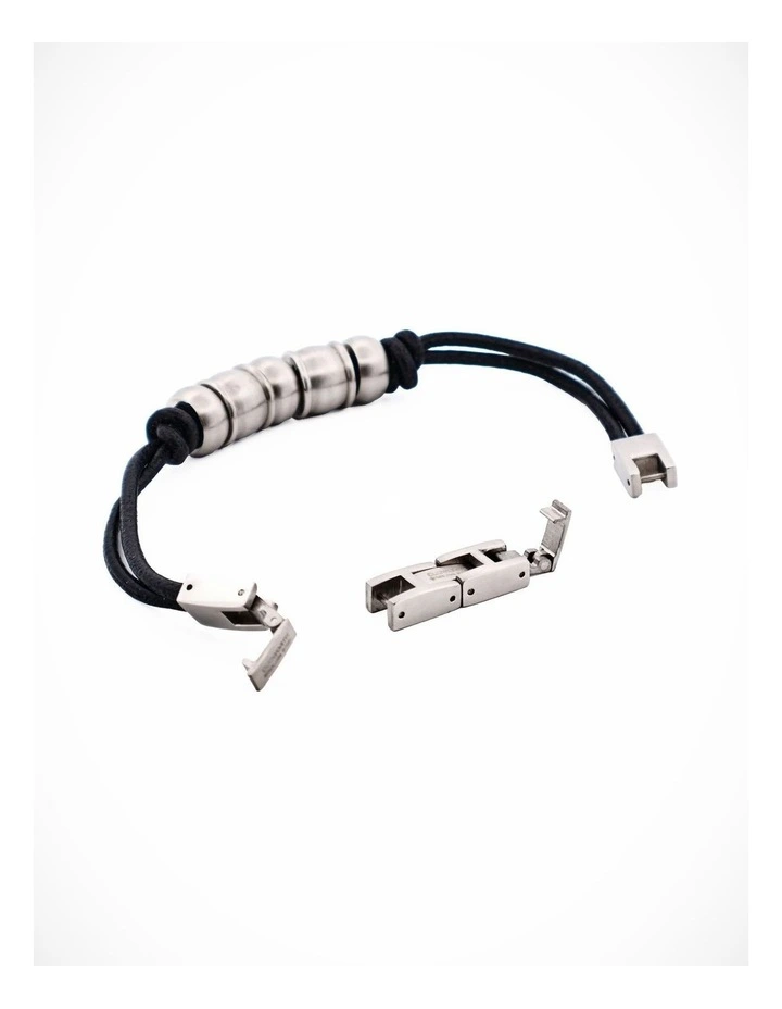 Stainless Steel & Bead Leather Bracelet image 3